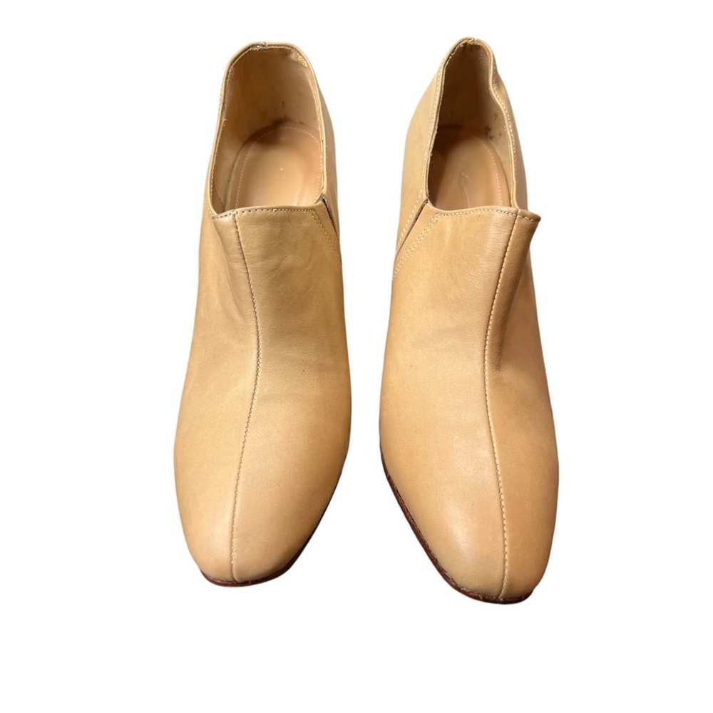 Women's Tan Ankle Booties - Sculpted Block Heel - Picture 7 of 12